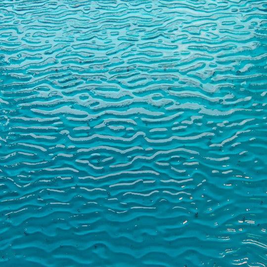 Plaque de Verre Turquoise Ondulé
