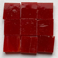 Détail de Tiffany Glacier Rouge corail avec neuf tesselles de verre