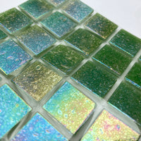 Pâtes De Verre Irisées 20mm Vert Luxuriant