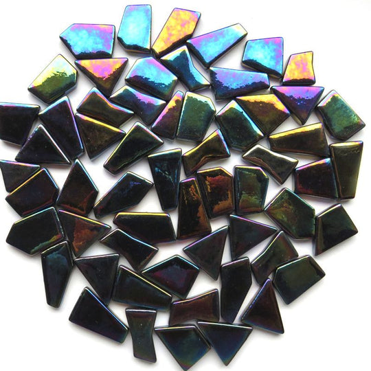 Ottoman Puzzle Irisé  Noir Opale