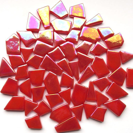 Ottoman Puzzle Irisé  Orange Rouge