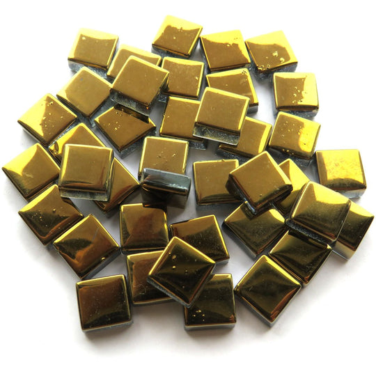Pâtes de Verre Miroir Colorées 10mm  Or