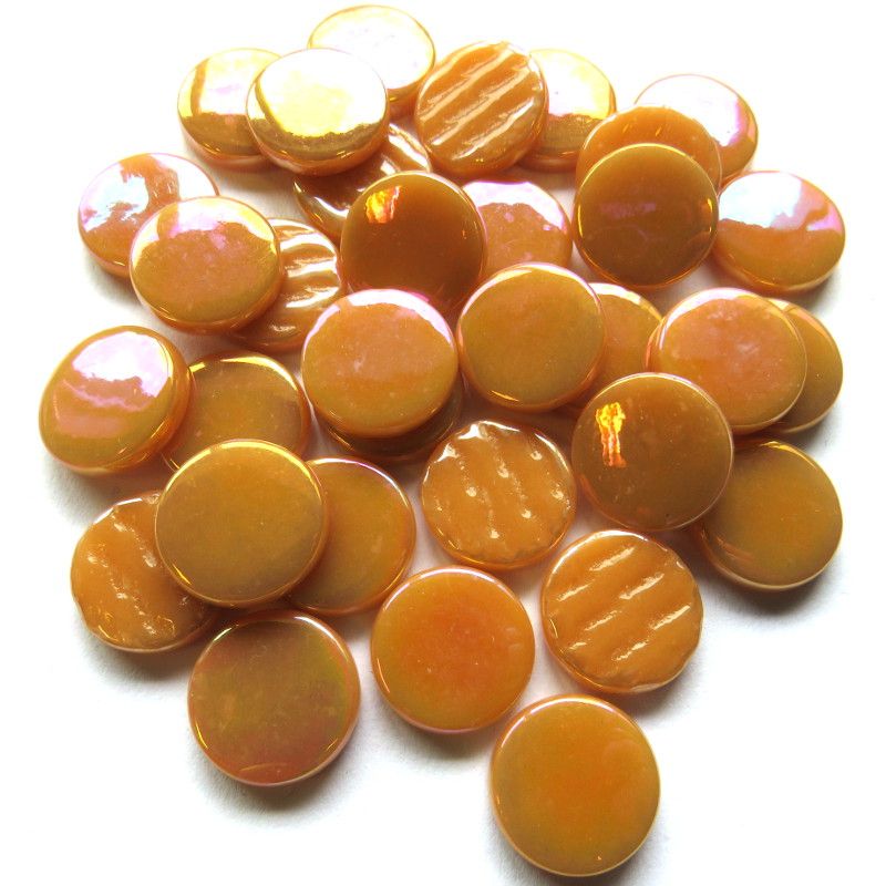 Pastilles De Verre Nacrées 18mm Caramel