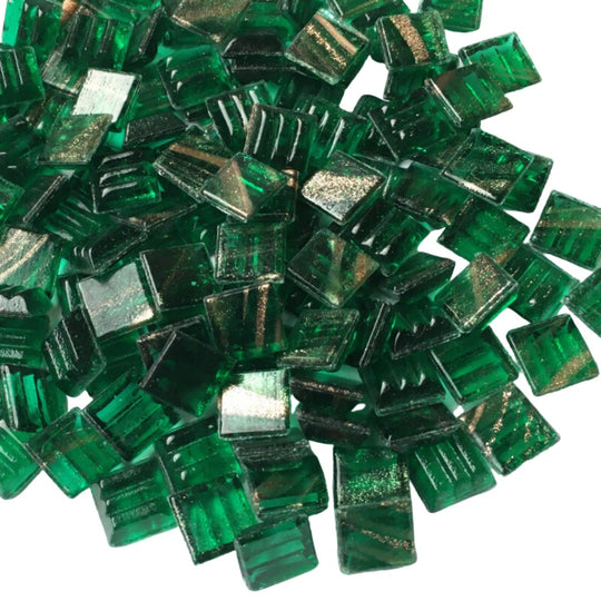 Glasmosaik Gold 10mm  Waldgrün
