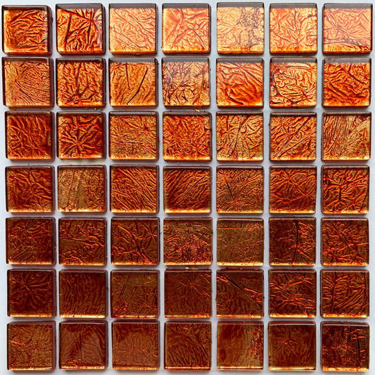Pâtes de Verre Miroir Colorées 20mm  Ambre