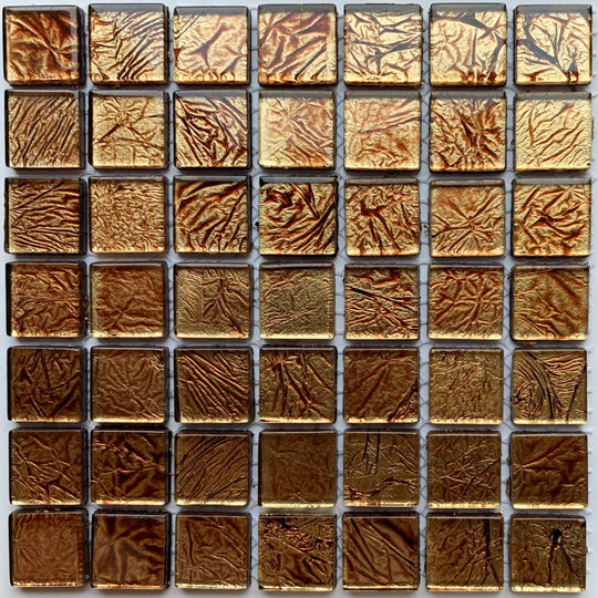 Pâtes de Verre Miroir Colorées 20mm  Bronze