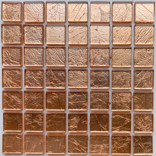 Pâtes de Verre Miroir Colorées 20mm  Champagne
