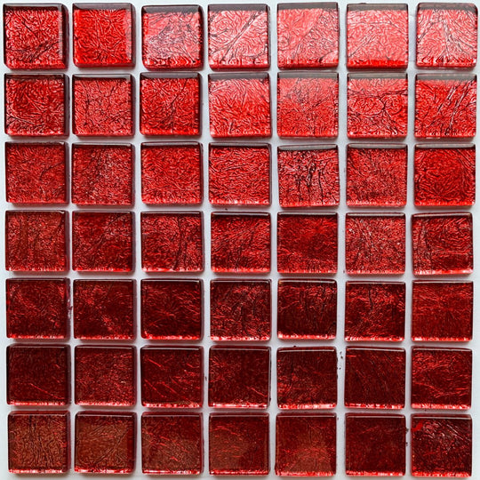 Pâtes de Verre Miroir Colorées 20mm  Framboise