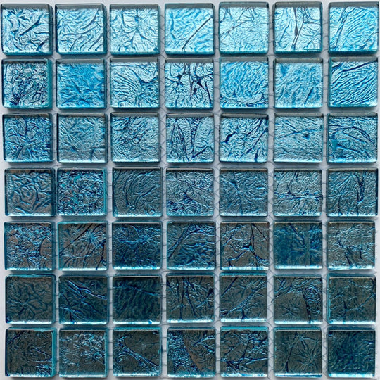 Pâtes de Verre Miroir Colorées 20mm  Turquoise