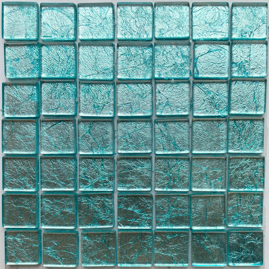 Pâtes de Verre Miroir Colorées 20mm  Eau