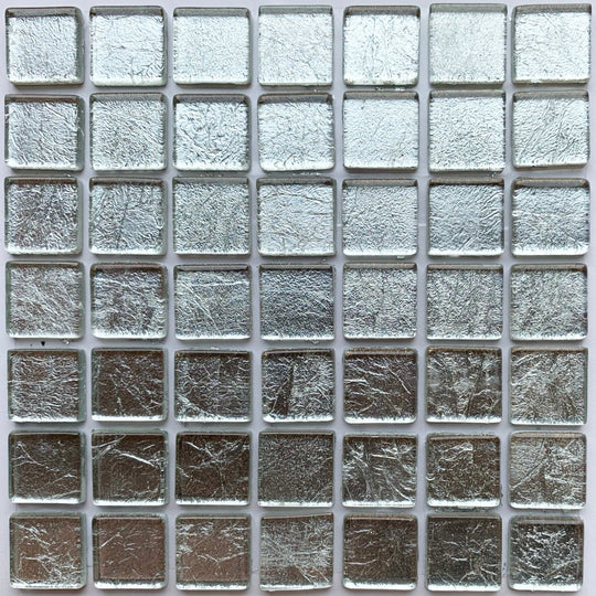 Pâtes de Verre Miroir Colorées 20mm  Argent