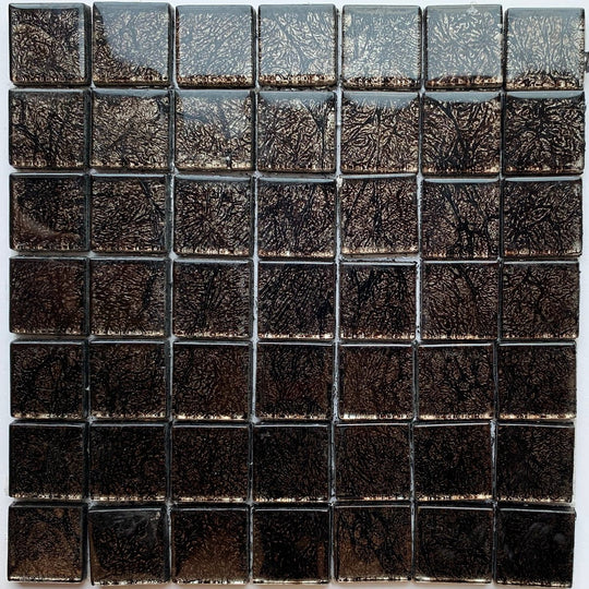 Pâtes de Verre Miroir Colorées 20mm  Noir