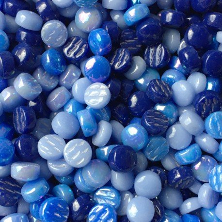 Glasrunden 12mm  Blau-Mix