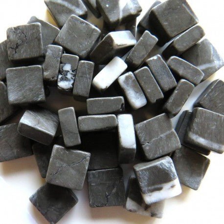 Verre Mosaique - glass mosaic -Glasmosaik-glasmozaïek-Marmer 10mm Nero Marquina - mosaicshop