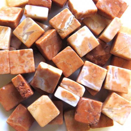 Marble 10x10mm  Orange Red