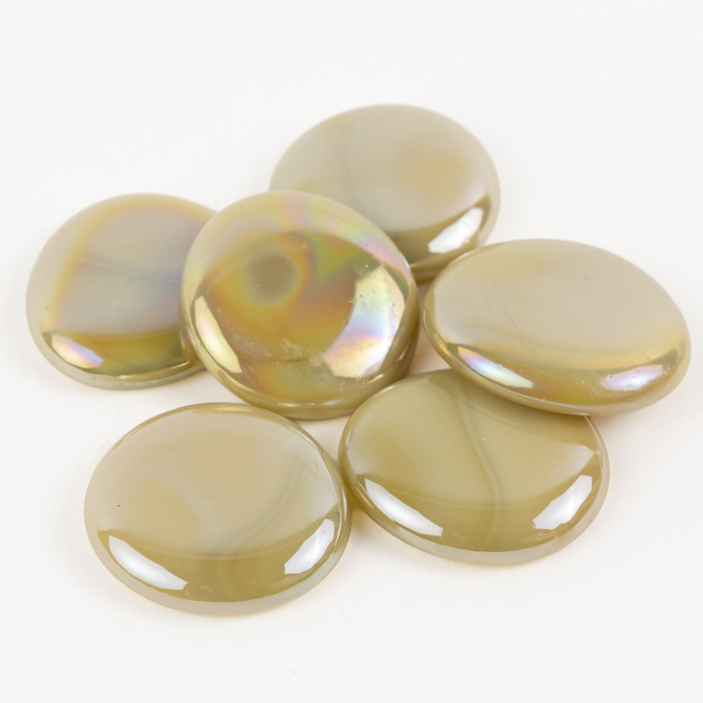 Billes de Verre XL 30-36mm  Crème Irisée