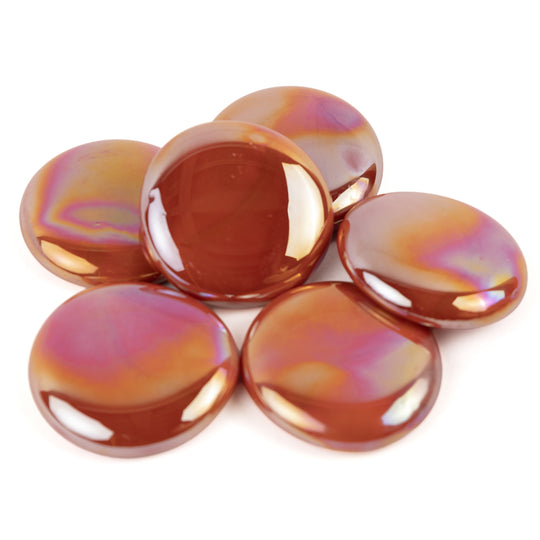 Billes de Verre XL 30-36mm  Orange Irisée
