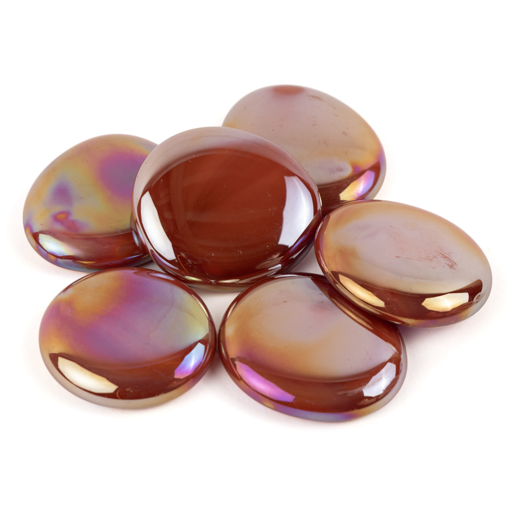 Billes de Verre XL 30-36mm Rouge Irisée