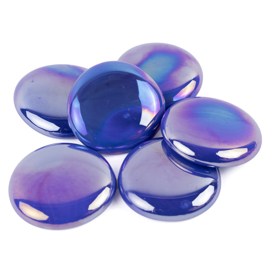 Billes de Verre XL 30-36mm  Bleu Irisée