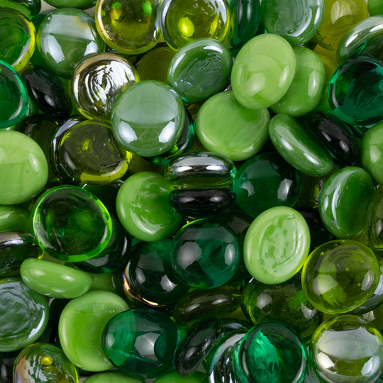 Glass Nuggets 16-20mm  Green Mix
