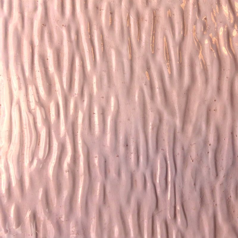 Plaque de Verre Rose Vagues Douces