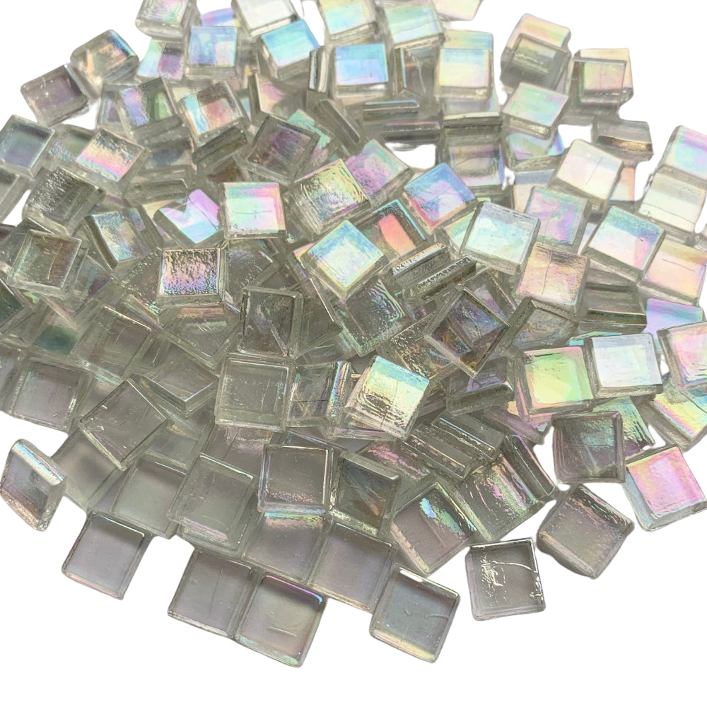 Glasmosaik Transparent 10mm Perlweiß