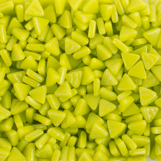 Mini mosaico in vetro triangolo verde e giallo