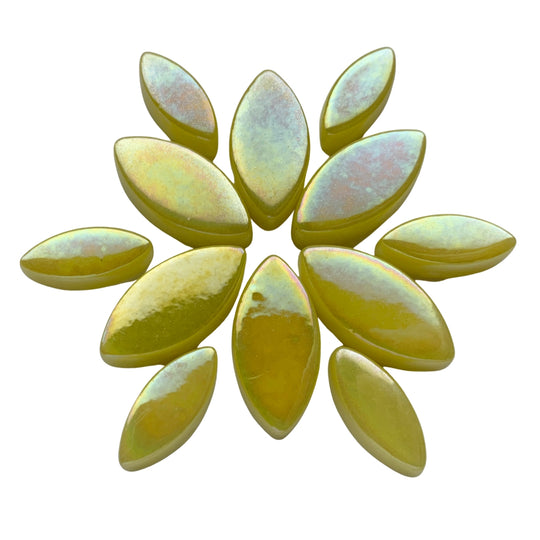 Mosaiksteinen Elipsenform Perle Glas  Gelb