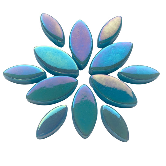 Mosaiksteinen Elipsenform Perle Glas  Türkis