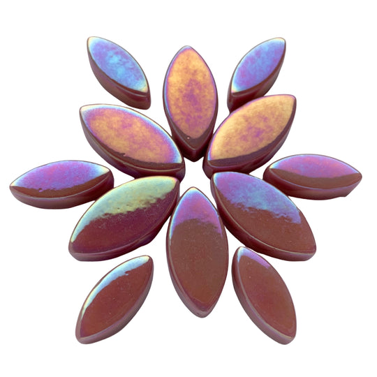 Mosaiksteinen Elipsenform Perle Glas  Kirsche