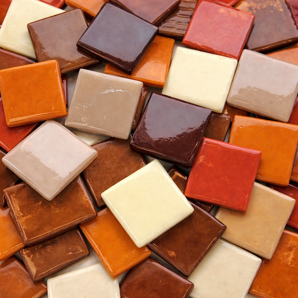 Pâte de Verre 25mm Bruin Beige Mélange