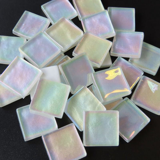 Kristall Wavy Irisierend 20mm Weiß