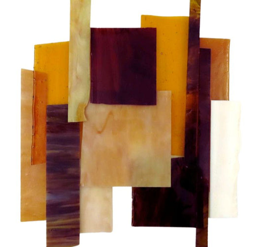 Glasscherben XL Bernsteinmix