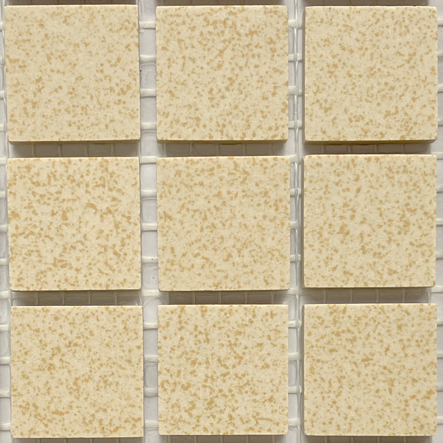 Winckelmans Jaune 202 Mouchetés – matte Mosaikfliesen im Format 20x20 mm auf Netz