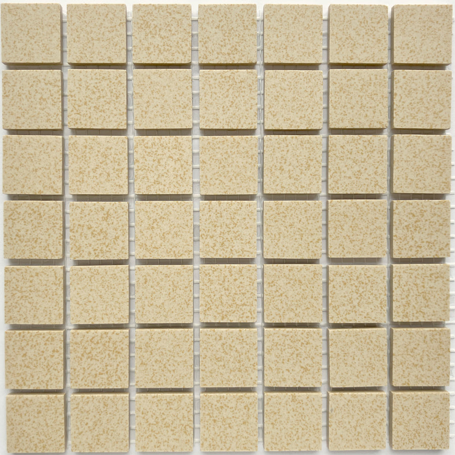Winckelmans Jaune 202 Mouchetés – matte Mosaikfliesen im Format 20x20 mm auf Netz