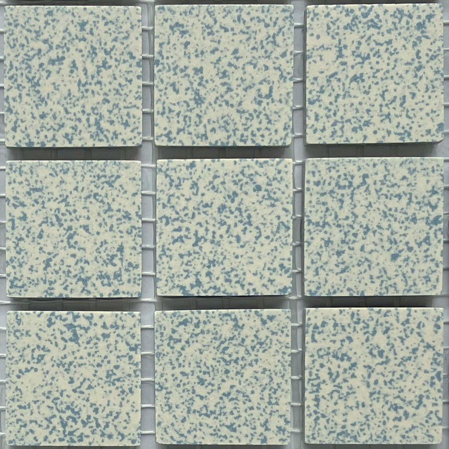 Winckelmans Bleu 208 Mouchetés – matte Mosaikfliesen im Format 20x20 mm auf Netz