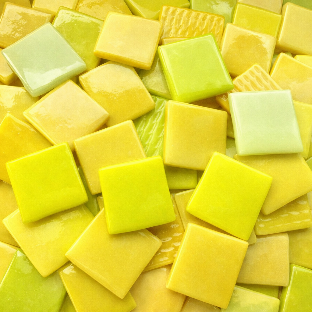 Pâte de Verre 25mm Jaune Mélange