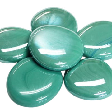 Billes de Verre XL 30-36mm  Cyan Irisée
