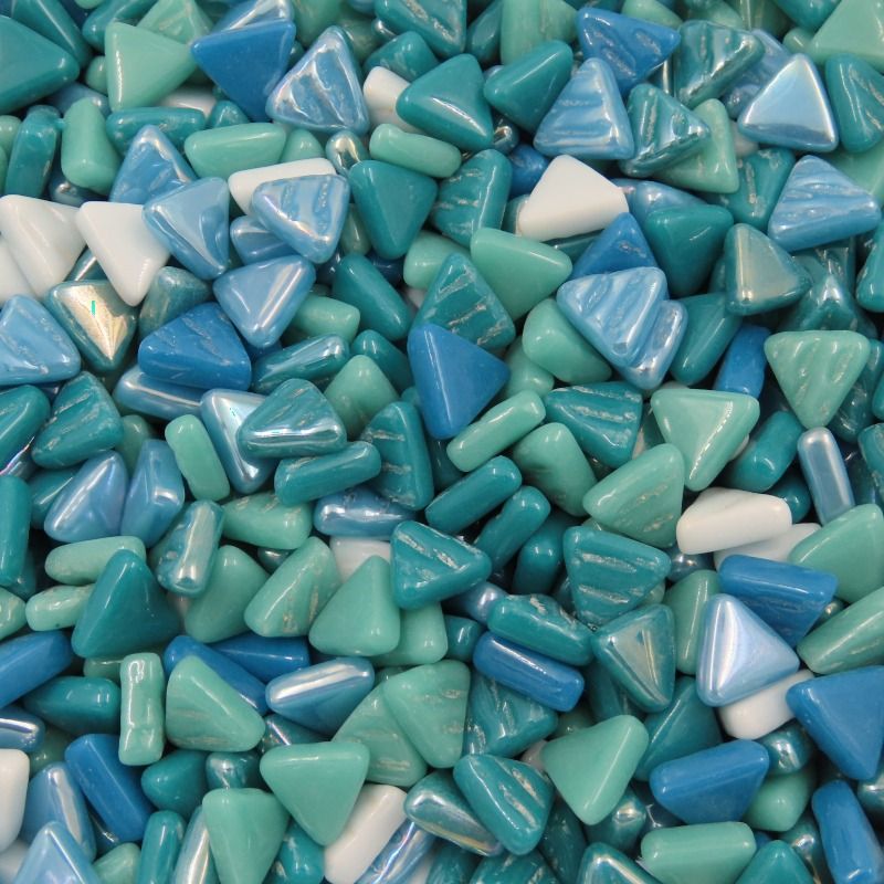 Mini Glasmosaik Dreieck Wassermix