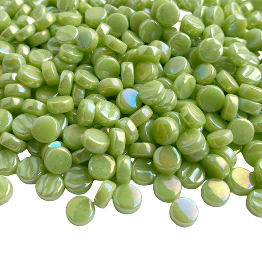 Mini Pastilles De Verre Nacrées 8mm Vert 