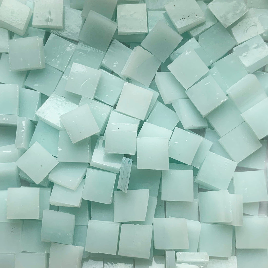 Glasmosaik Tiffany-Glas 10mm  Eisblau