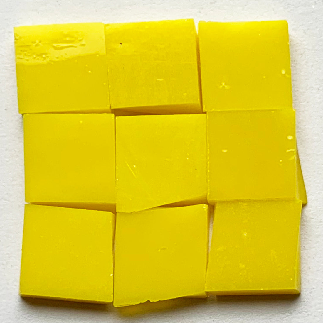 Detail of Tiffany Glacier Sun Yellow with nine glass tiles