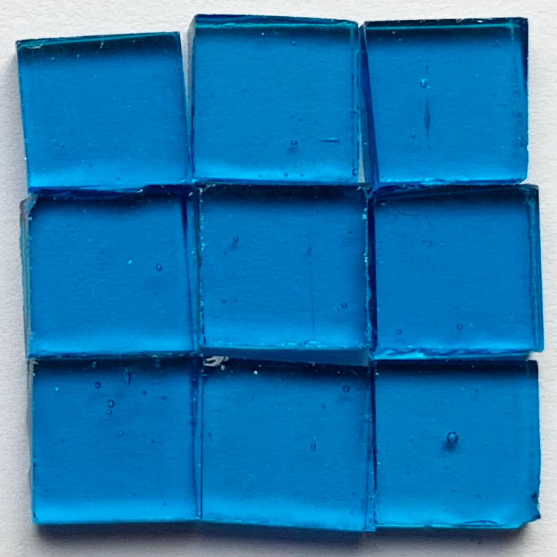 Detail of Tiffany Glacier Capri Blue with nine glass tiles