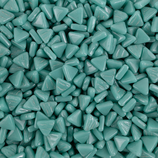 Mini Glass Mosaic Triangle Half Cyan
