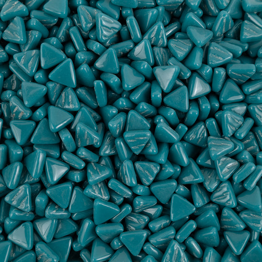 Mini Glass Mosaic Triangle Dark Cyan