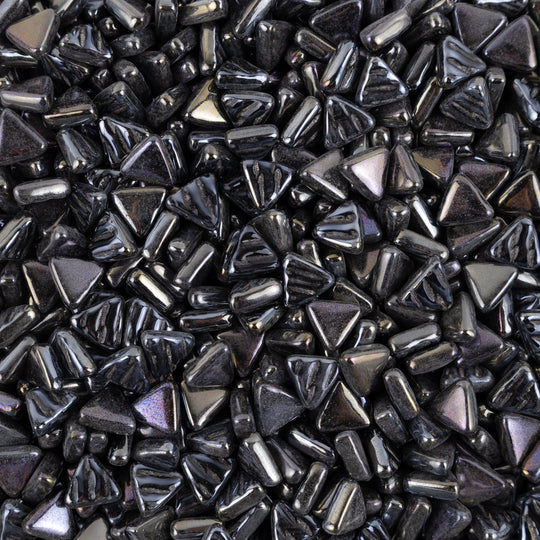 Mini Glass Mosaic Triangle Iridescent Opal Black