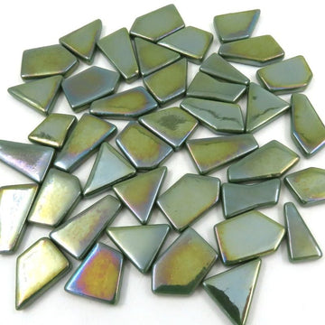 Ottoman Puzzle Irisierend  Tannengrün