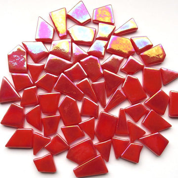 Ottoman Puzzle Irisierend  Orange-Rot
