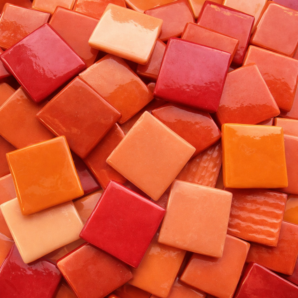 Pâte de Verre 25mm Orange Mélange