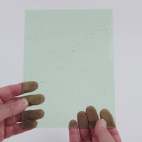 Video of the Tinted Green glass plate in transparent green, 15x19cm, held up and tilted to show its pattern and transparency